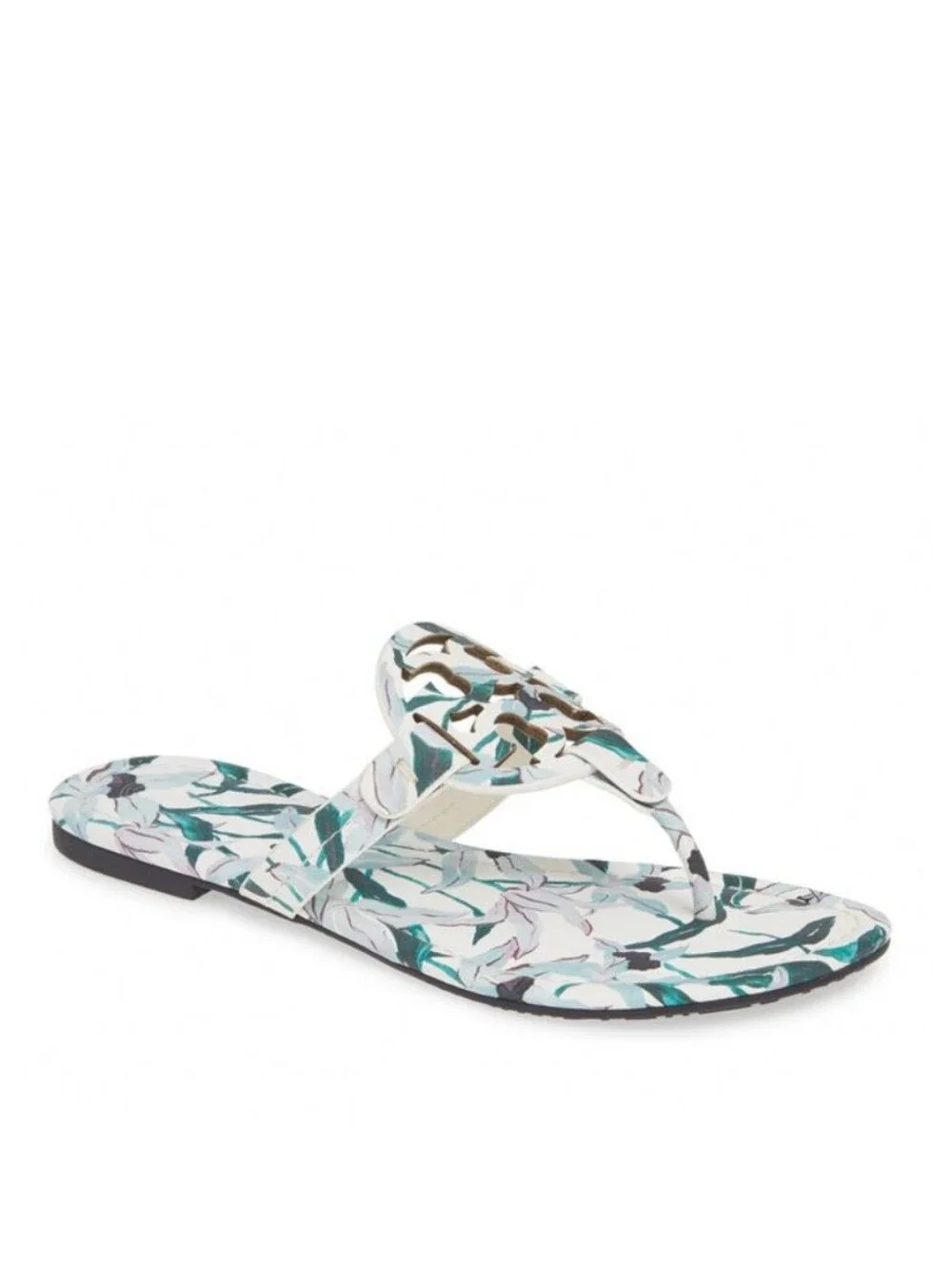 Tory Burch Ivory Desert Bloom Miller Flip Flop Sandals Size 9.5